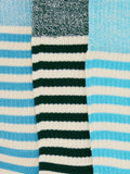 John Lewis cotton blend stripe boot socks pack of 3 blue multi, UK version