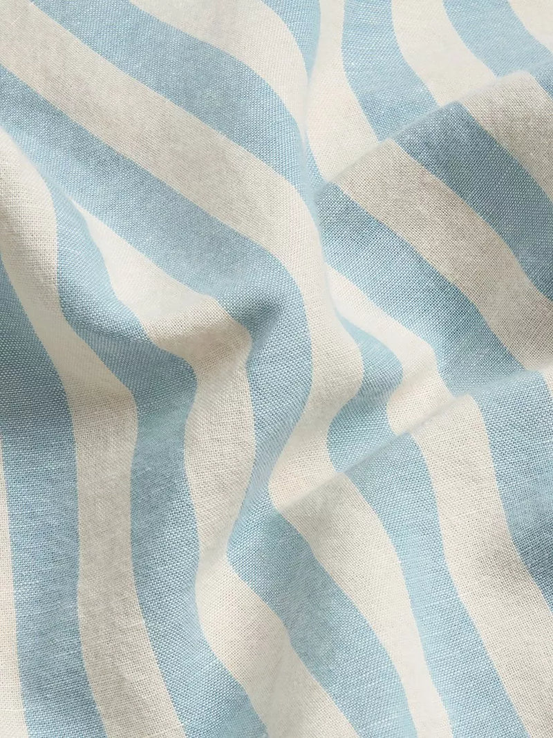 Piglet in Bed Coastal Blue stripe duvet cover, imported from the UK