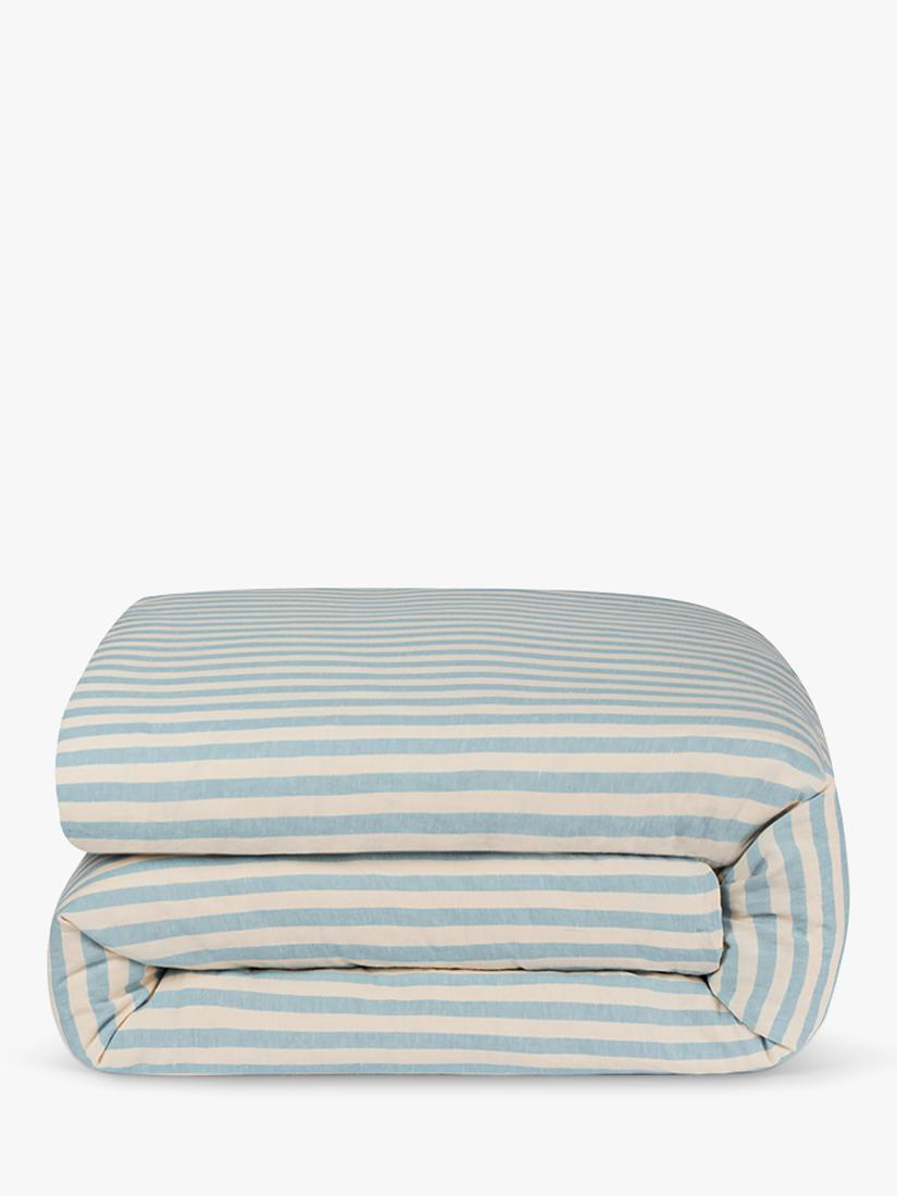Piglet in Bed Coastal Blue stripe duvet cover, imported from the UK