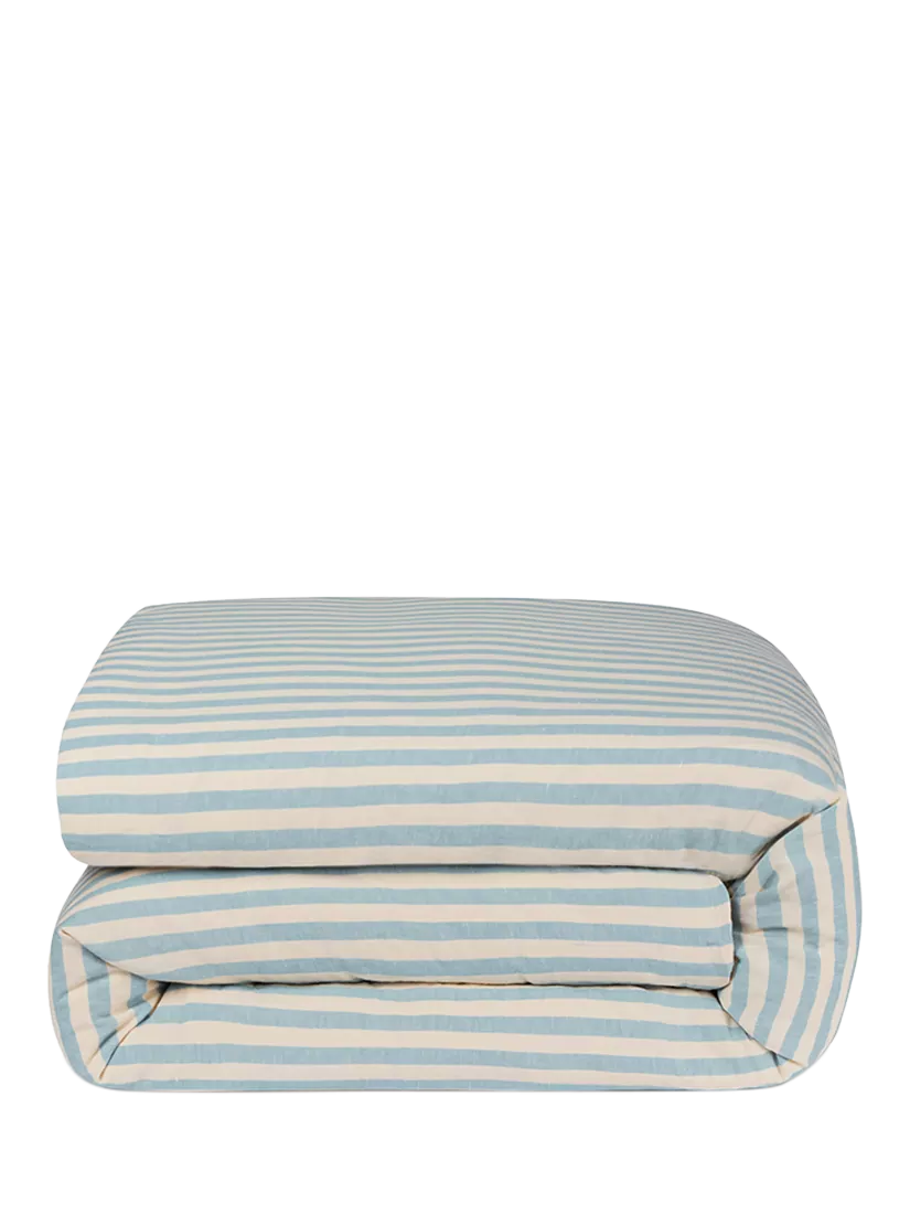 Piglet in Bed Coastal Blue stripe duvet cover, imported from the UK