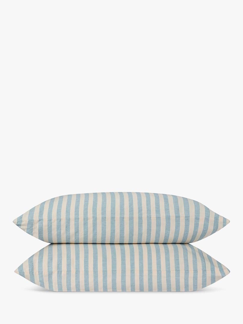 Piglet in Bed Coastal Blue stripe duvet cover, imported from the UK