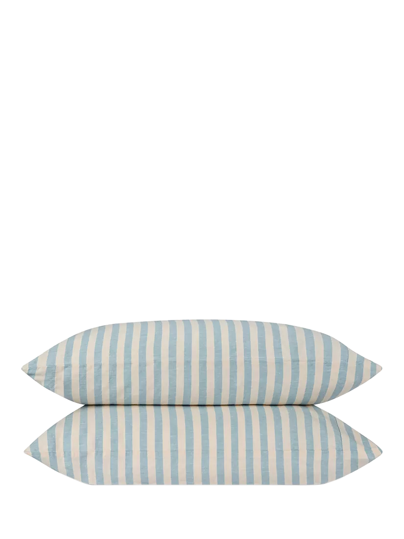 Piglet in Bed Coastal Blue stripe duvet cover, imported from the UK