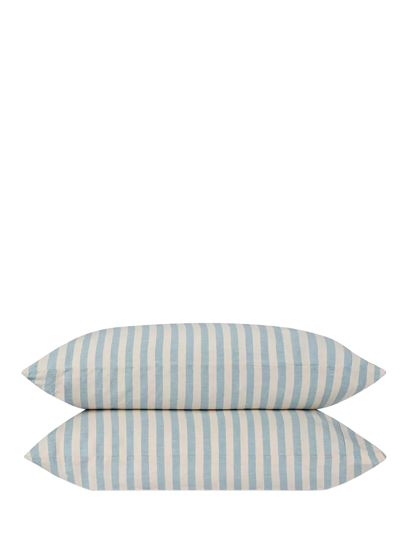 Piglet in Bed Coastal Blue stripe duvet cover, imported from the UK