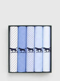Rodd & Gunn pocket squares pack of 5 blue multi, imported from the UK