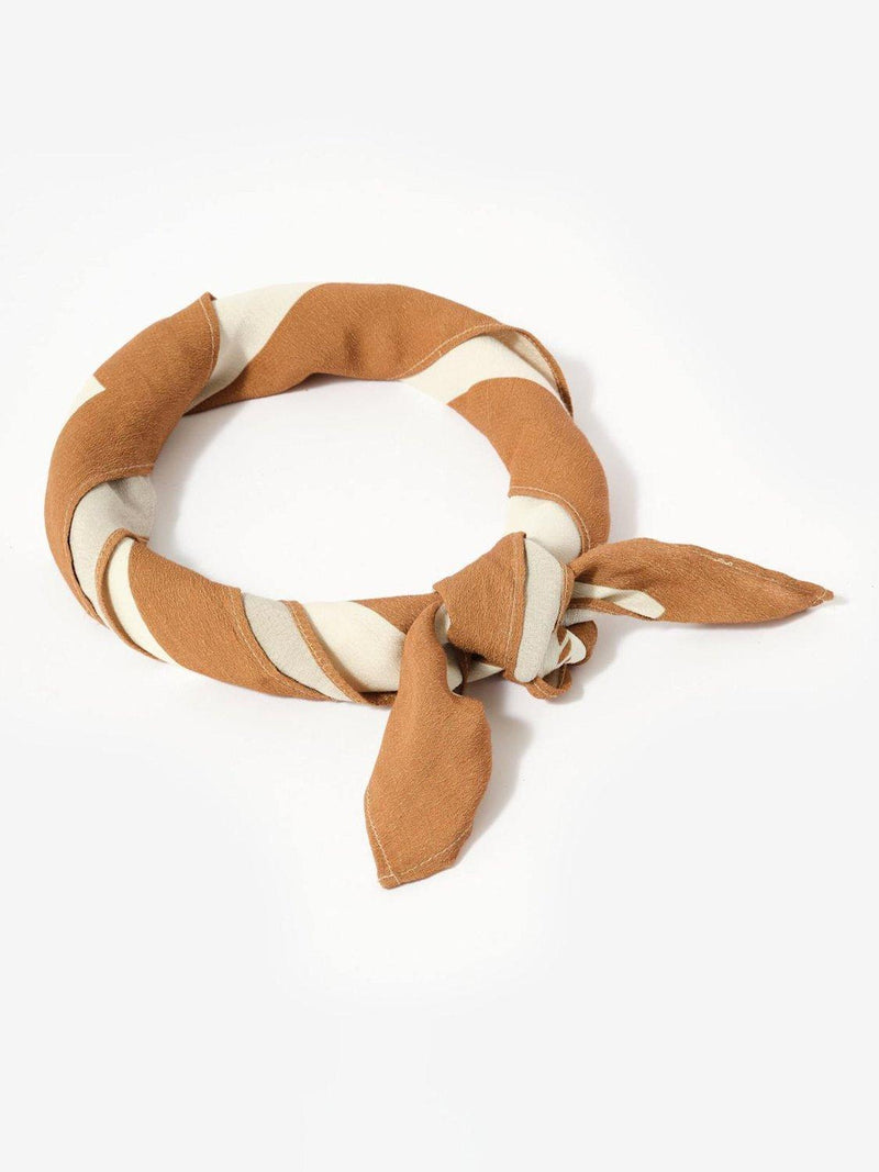 Mint Velvet square scarf cream tan stripe 70x70cm - British product