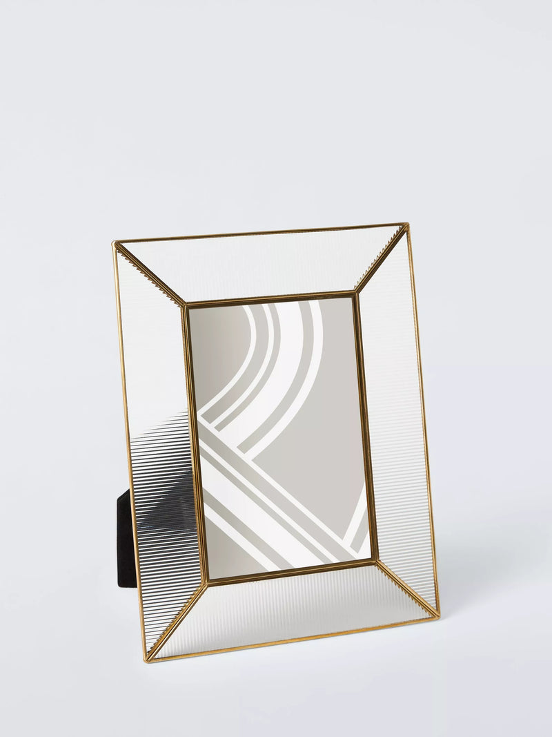 John Lewis ribbed glass photo frame gold 4x6 (British brand)