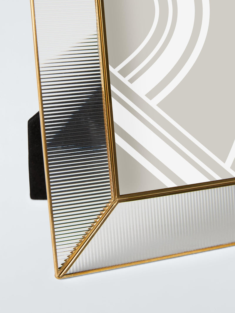 John Lewis ribbed glass photo frame gold 4x6 (British brand)