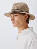 John Lewis Patterned Band Paper Straw Fedora Hat, Natural, S-M