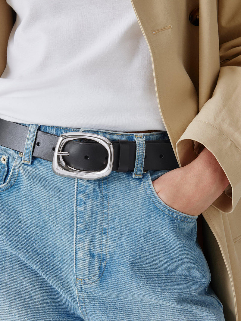 John Lewis leather belt organic buckle, imported from the UK