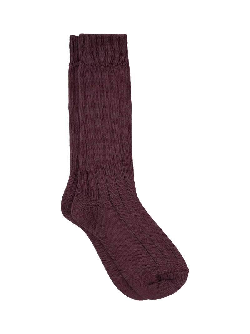 TUTTI burgundy ribbed bamboo socks, UK version