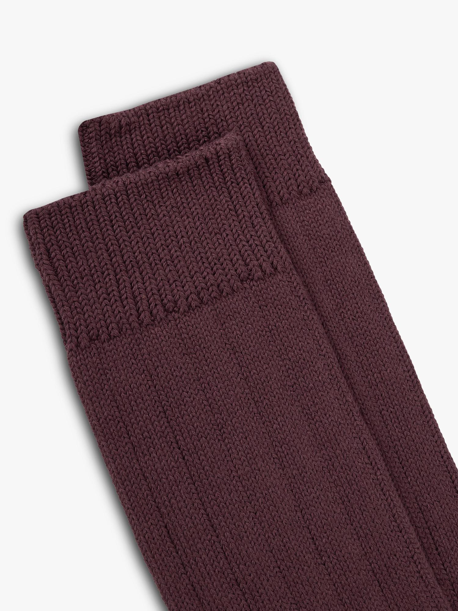 TUTTI burgundy ribbed bamboo socks, UK version