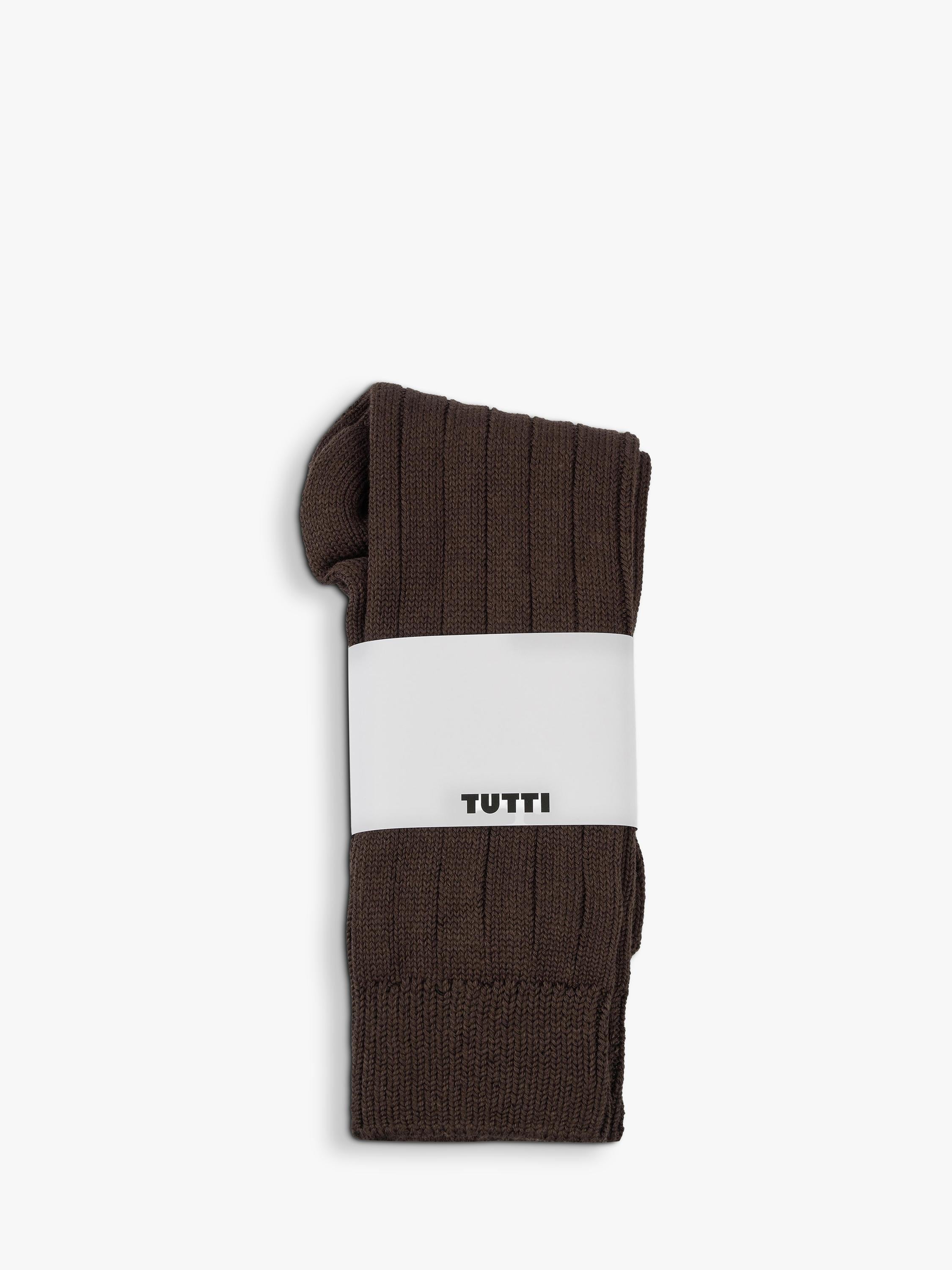 TUTTI brown ribbed bamboo blend socks UK size 4-9 (British brand)