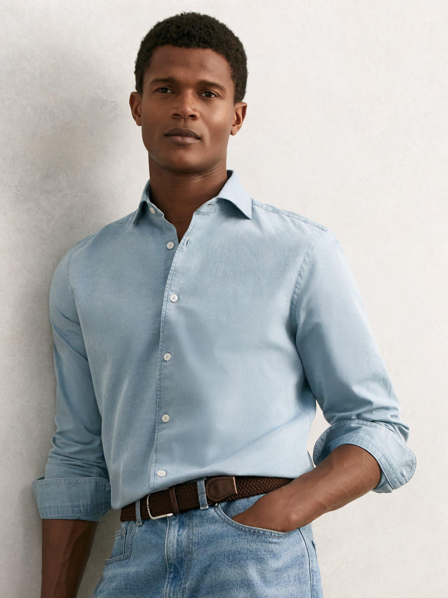 Reiss Elmont woven belt with leather trims - British product