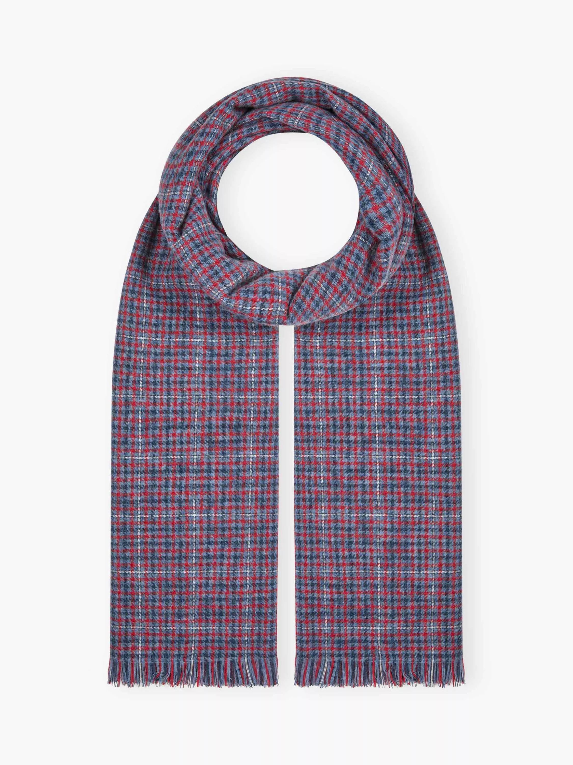 Brora cashmere check scarf 180x60cm (British brand)