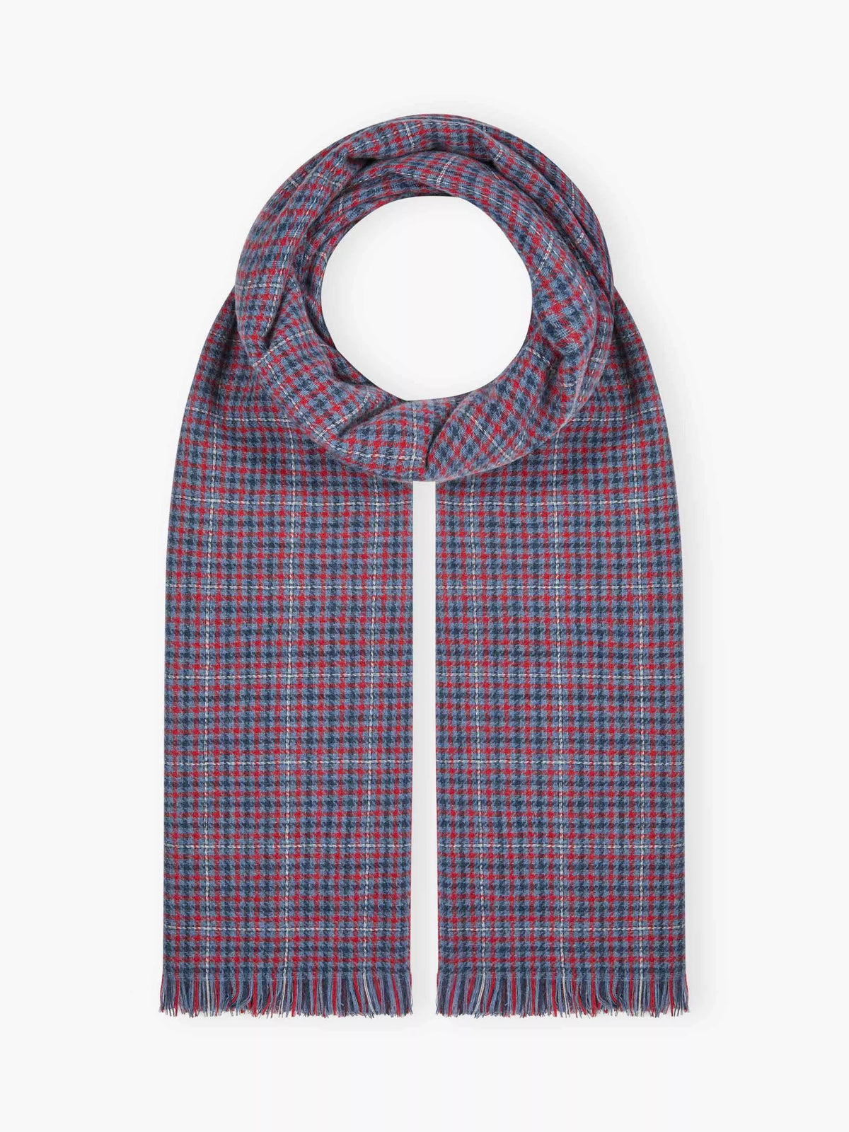 Brora cashmere check scarf 180x60cm (British brand)