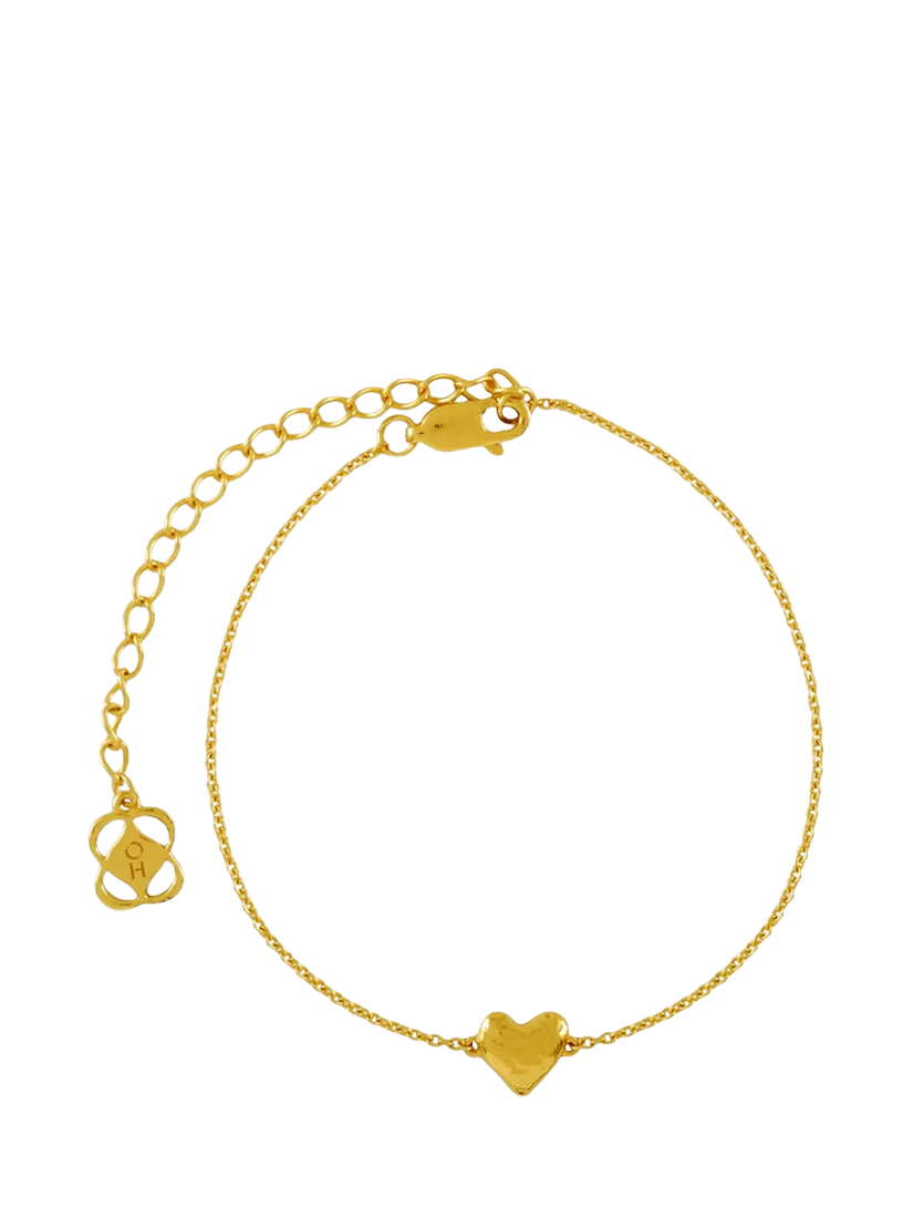 Ottoman Hands gold heart charm bracelet (British brand)