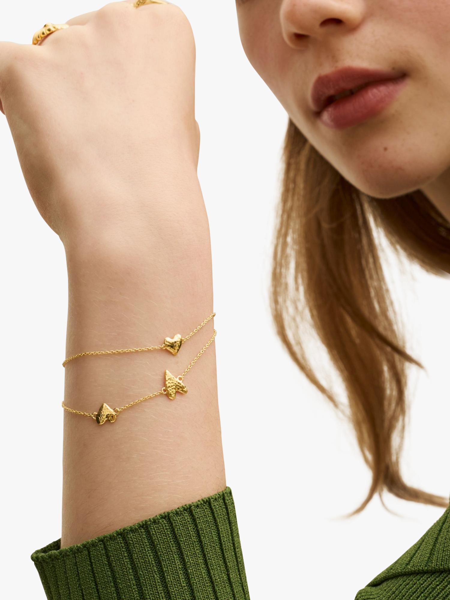 Ottoman Hands gold heart charm bracelet (British brand)