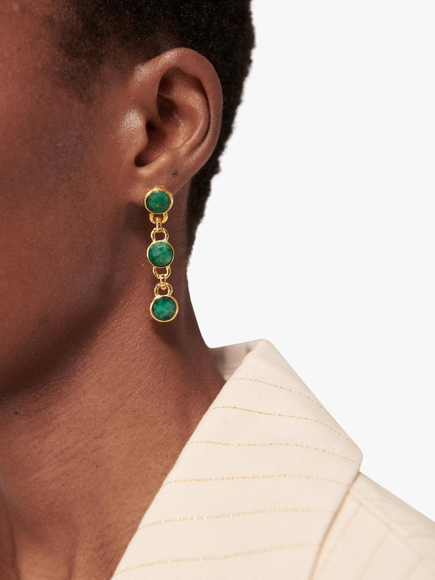 Ottoman Hands Ela Emerald drop earrings - British product