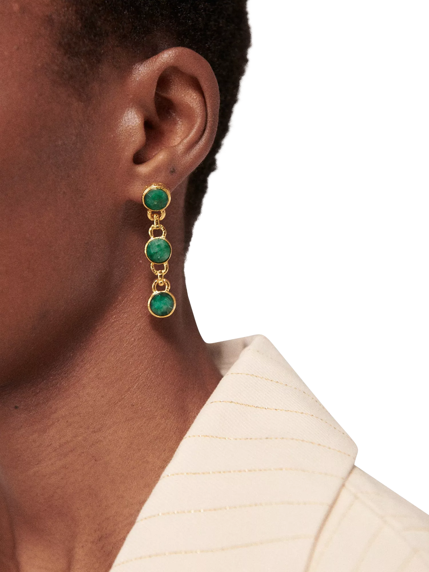 Ottoman Hands Ela Emerald drop earrings - British product