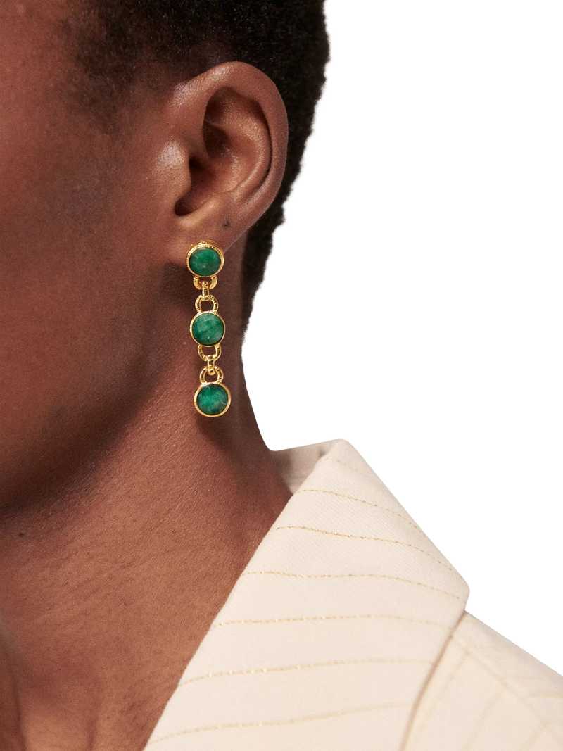 Ottoman Hands Ela Emerald drop earrings - British product