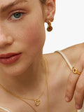 Ottoman Hands garnet heart huggie earrings gold, UK version