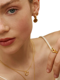 Ottoman Hands garnet heart huggie earrings gold, UK version