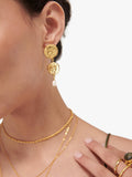 Ottoman Hands Odella pearl drop stud earrings 5cm (British brand)