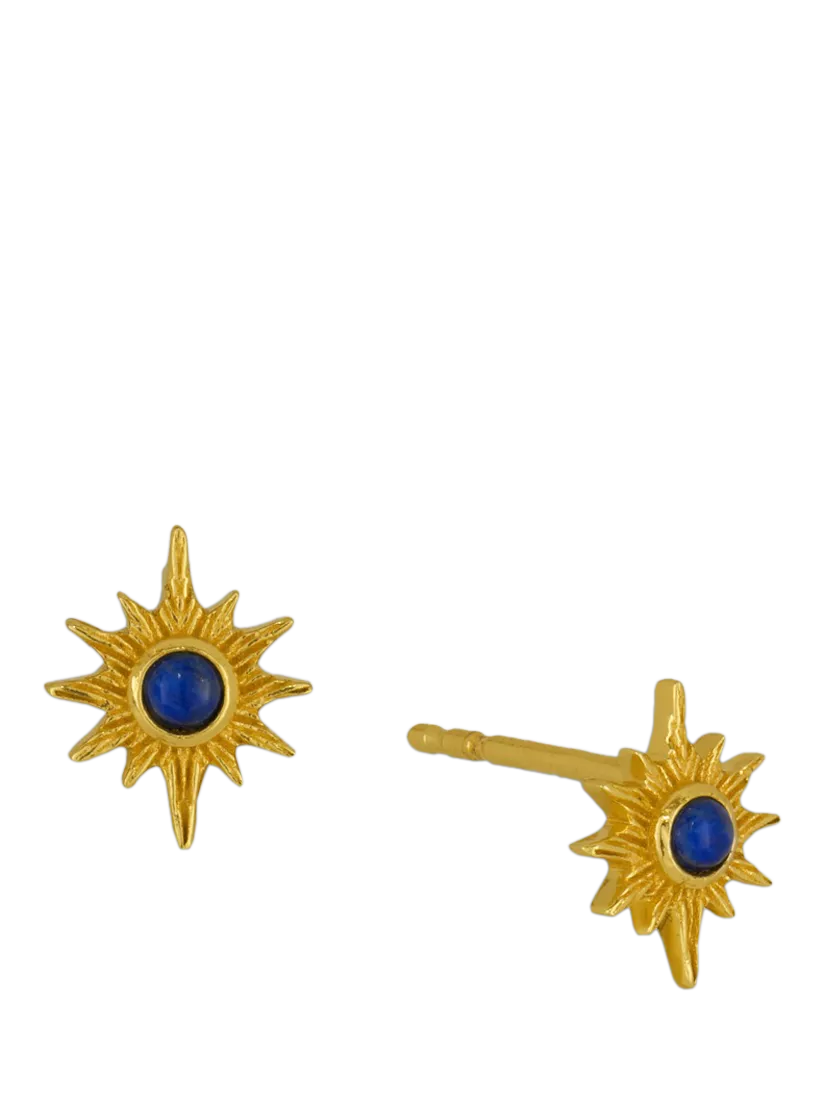 Ottoman Hands lapis star stud earrings gold, UK version