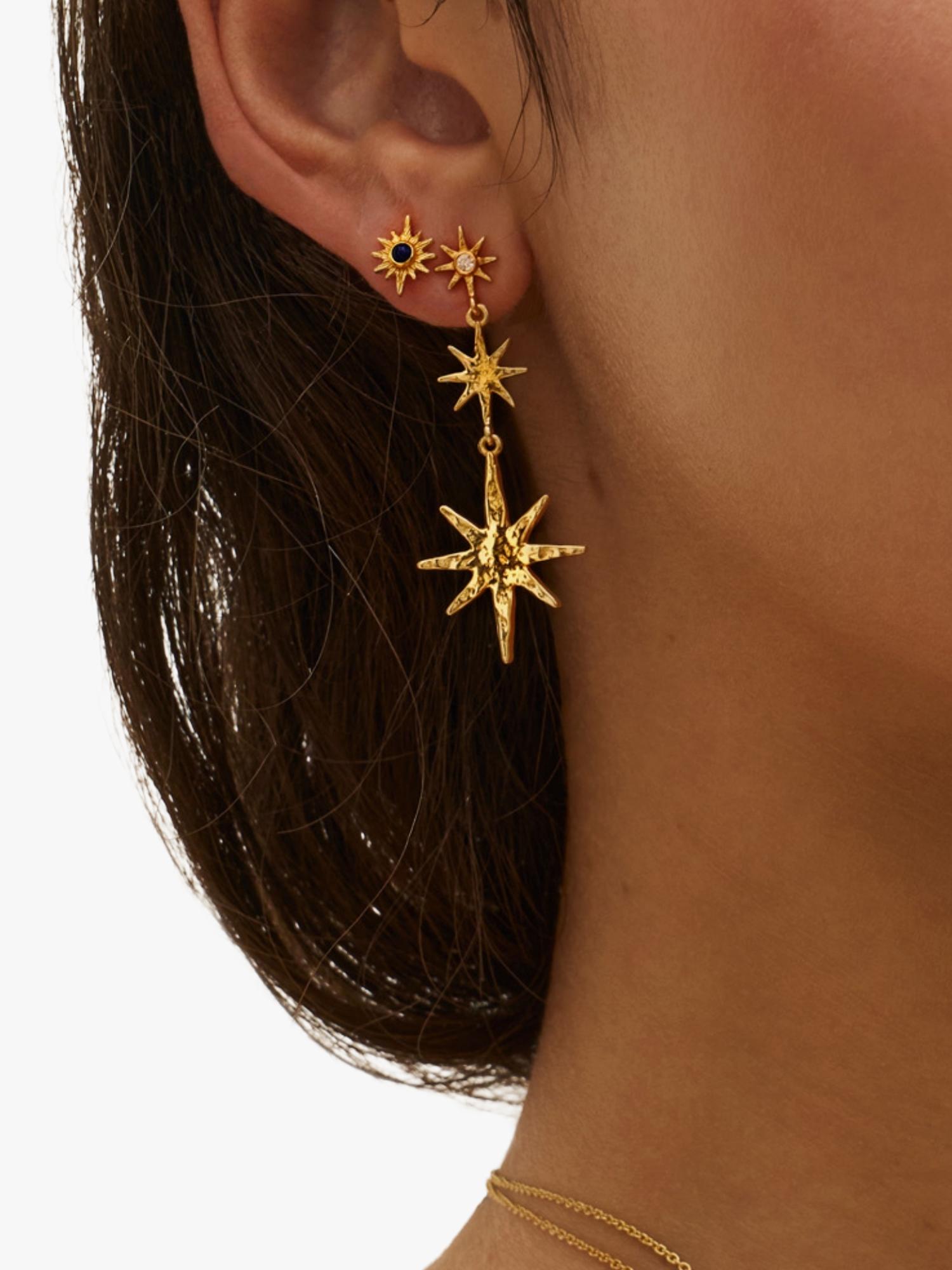 Ottoman Hands lapis star stud earrings gold, UK version