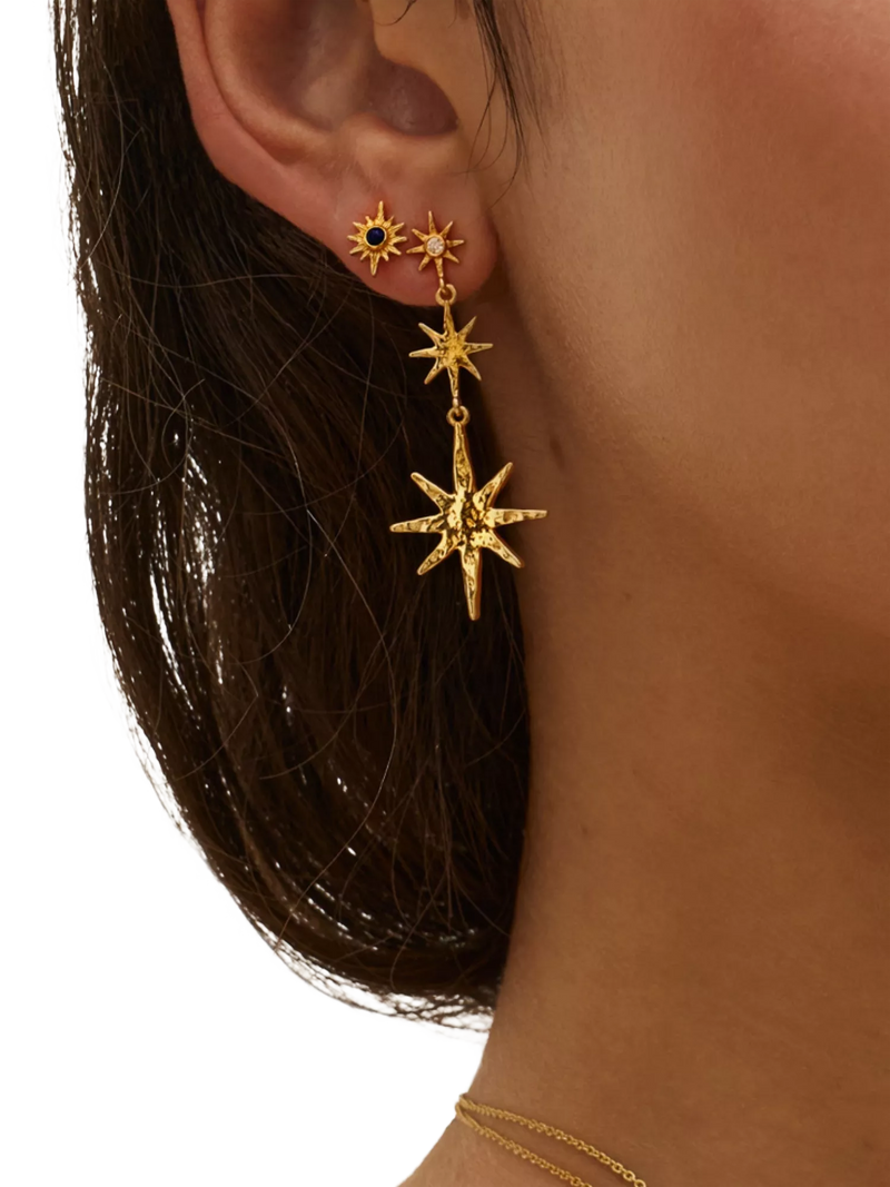 Ottoman Hands lapis star stud earrings gold, UK version