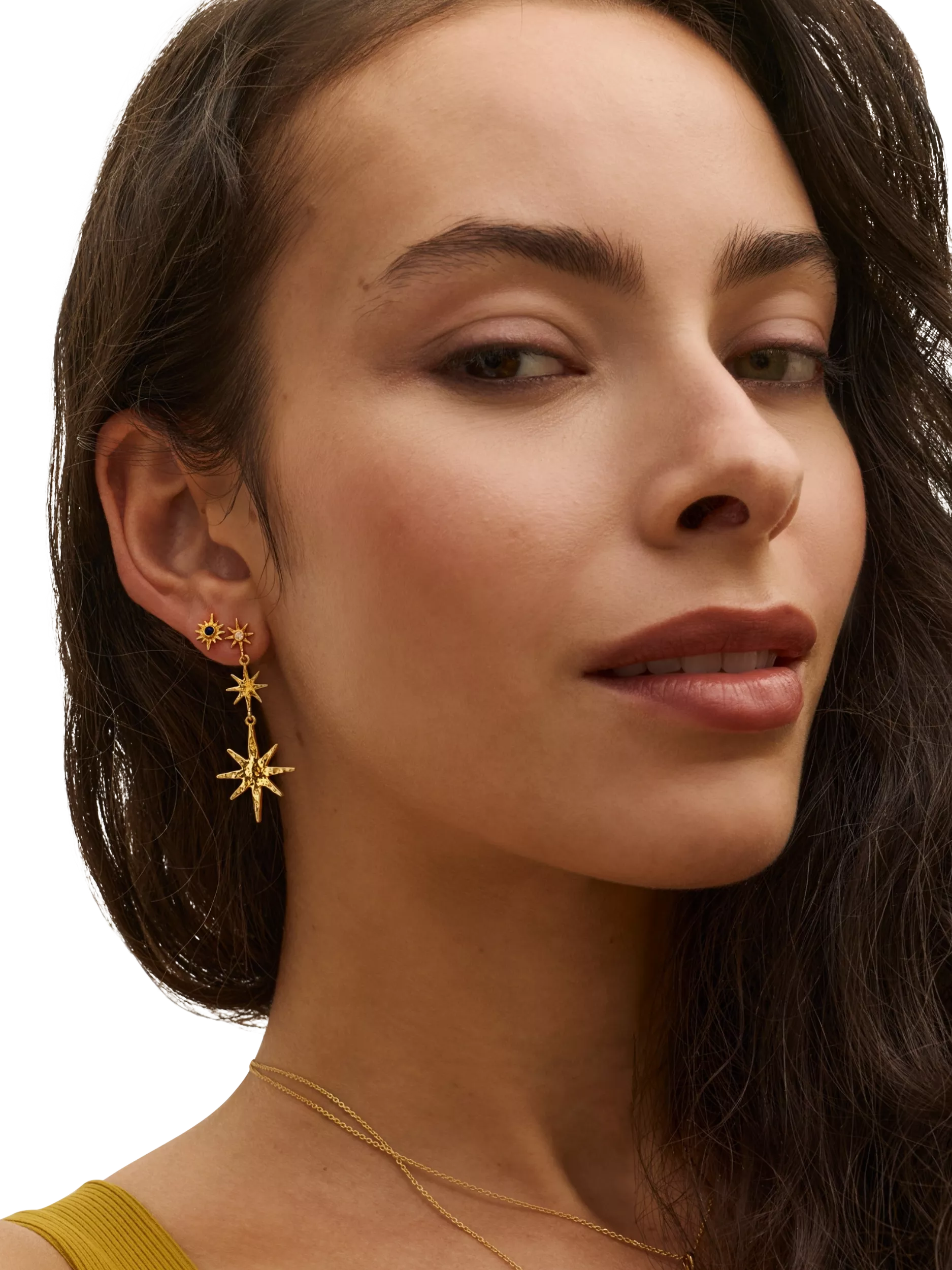 Ottoman Hands lapis star stud earrings gold, UK version