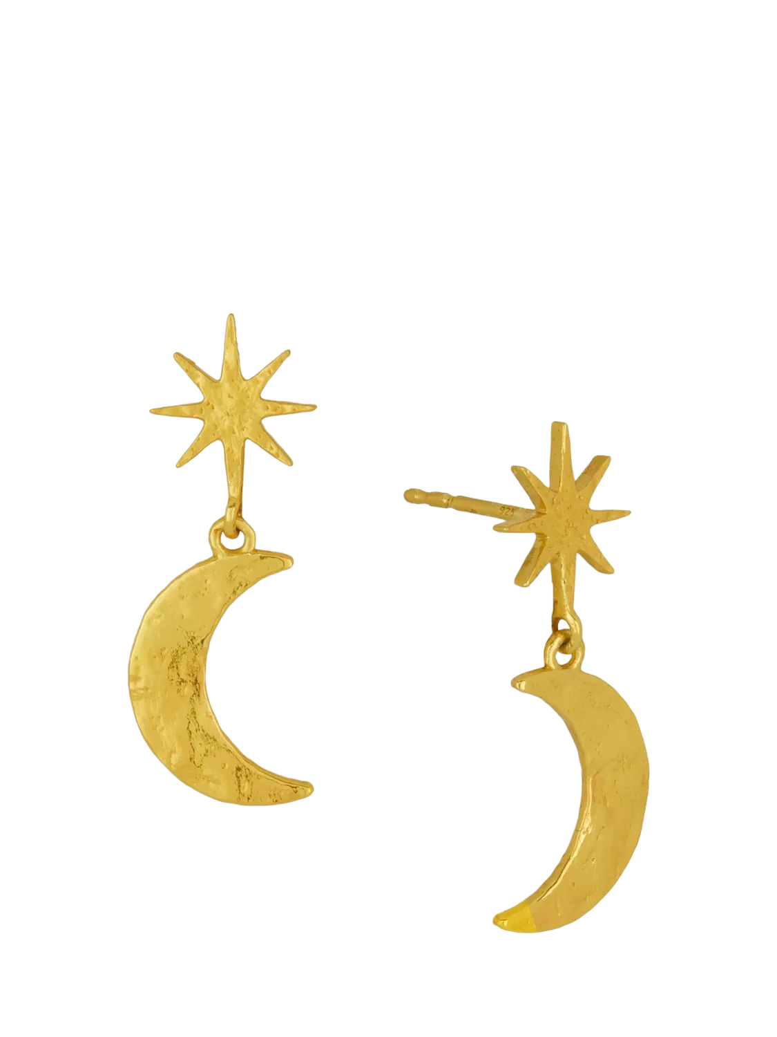 Ottoman Hands gold moon star drop earrings 28mm (British brand)