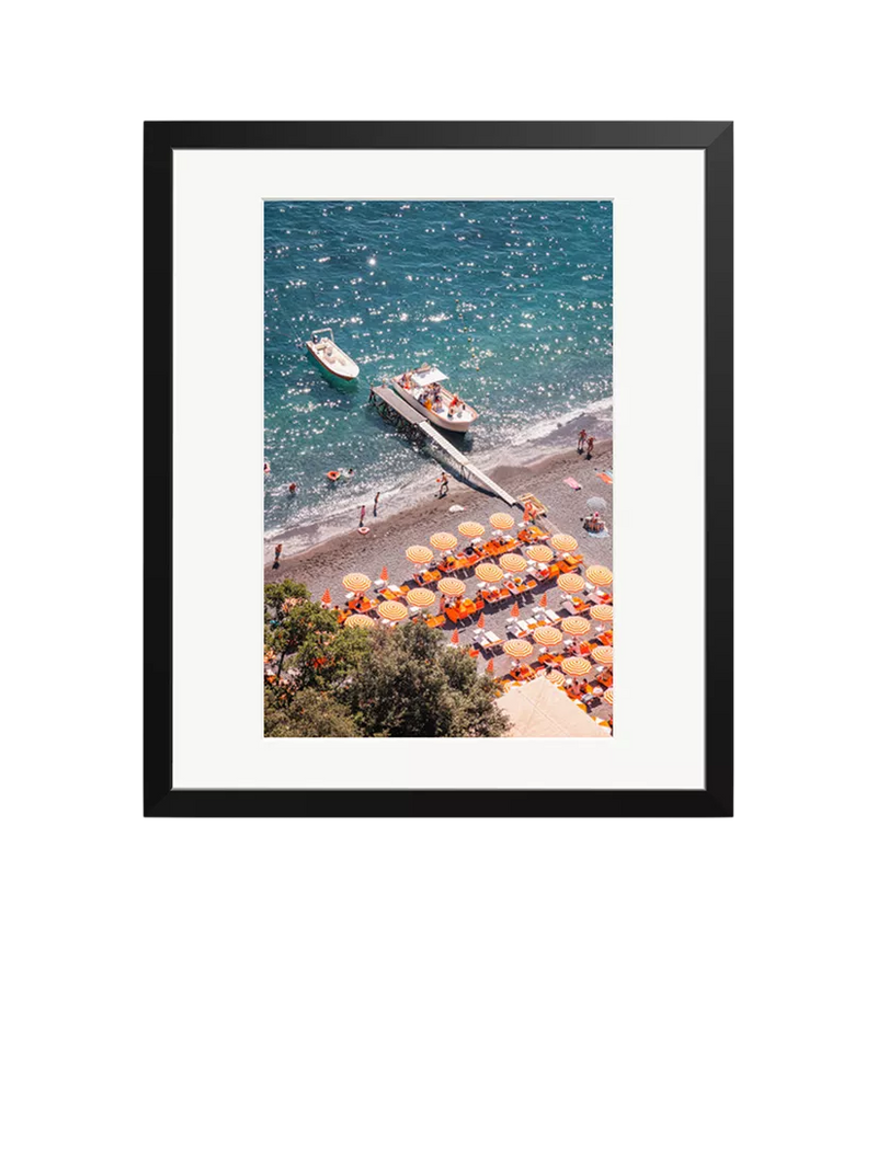 Sonic Editions framed print of Bagni D'arienzo Beach Club, small - British product
