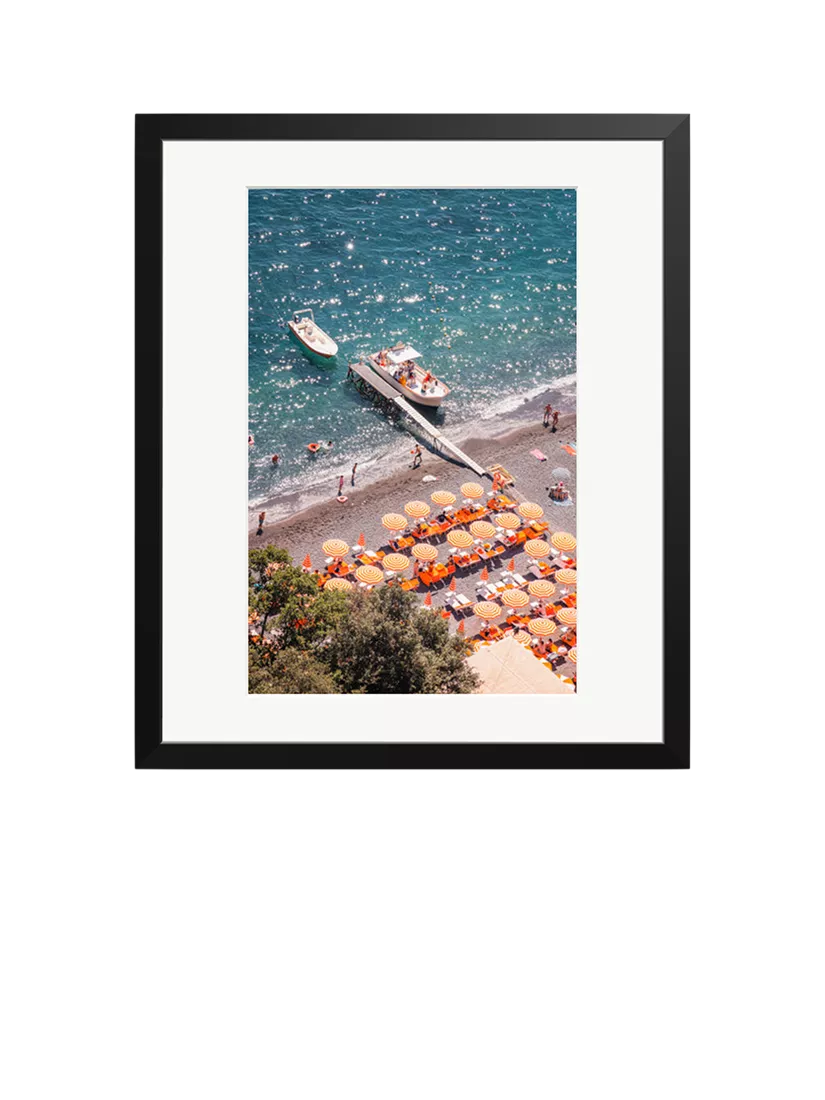 Sonic Editions framed print of Bagni D'arienzo Beach Club, small - British product