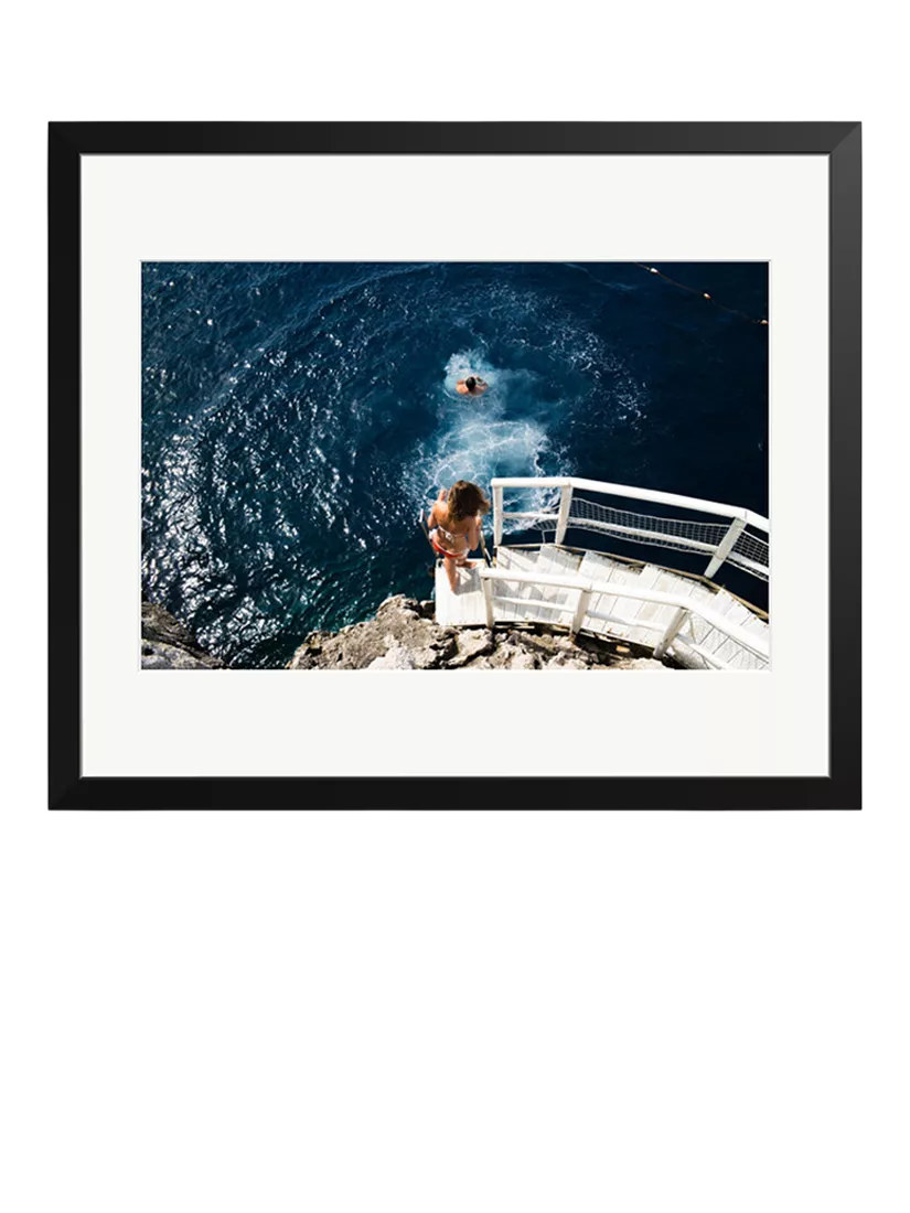 Sonic Editions Capri Diving framed print, imported from the UK