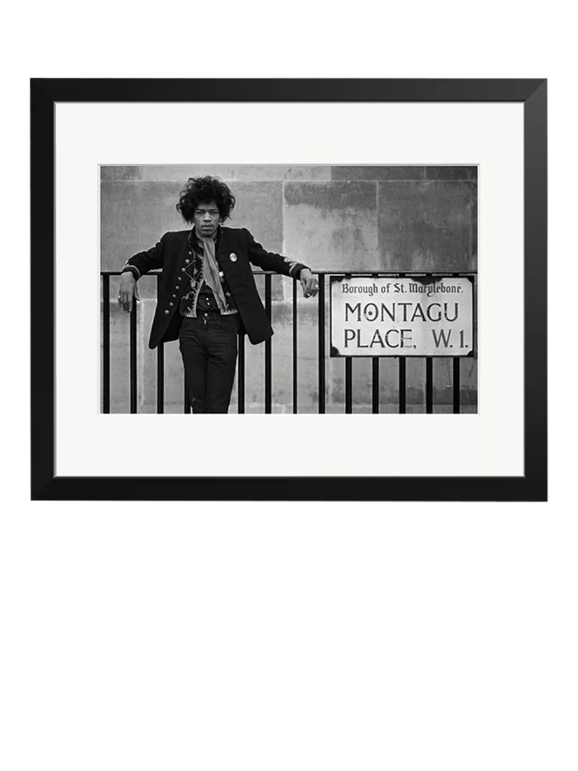 Sonic Editions framed print Jimi Hendrix Montagu Place 90x77.7 cm, imported from the UK