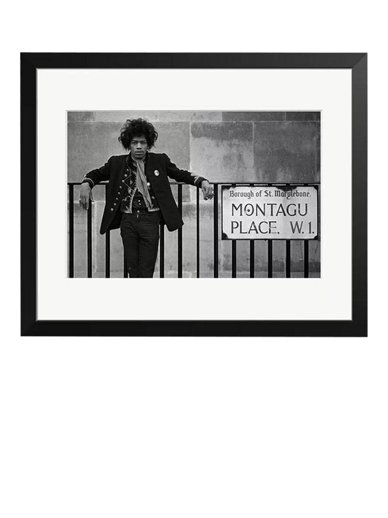 Sonic Editions framed print Jimi Hendrix Montagu Place 90x77.7 cm, imported from the UK