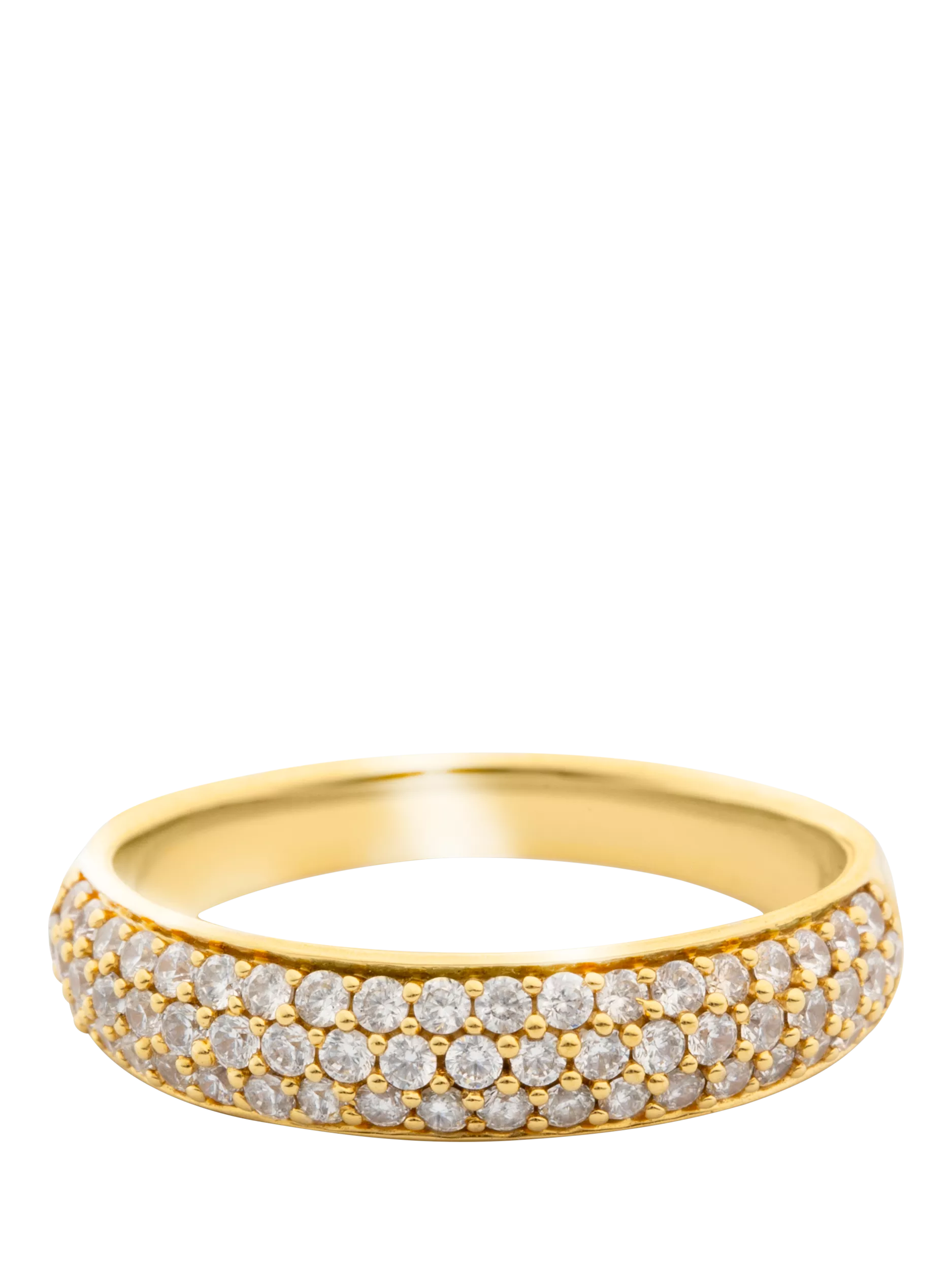 LARNAUTI lab grown diamond pave ring 0.50ct vermeil gold - British product