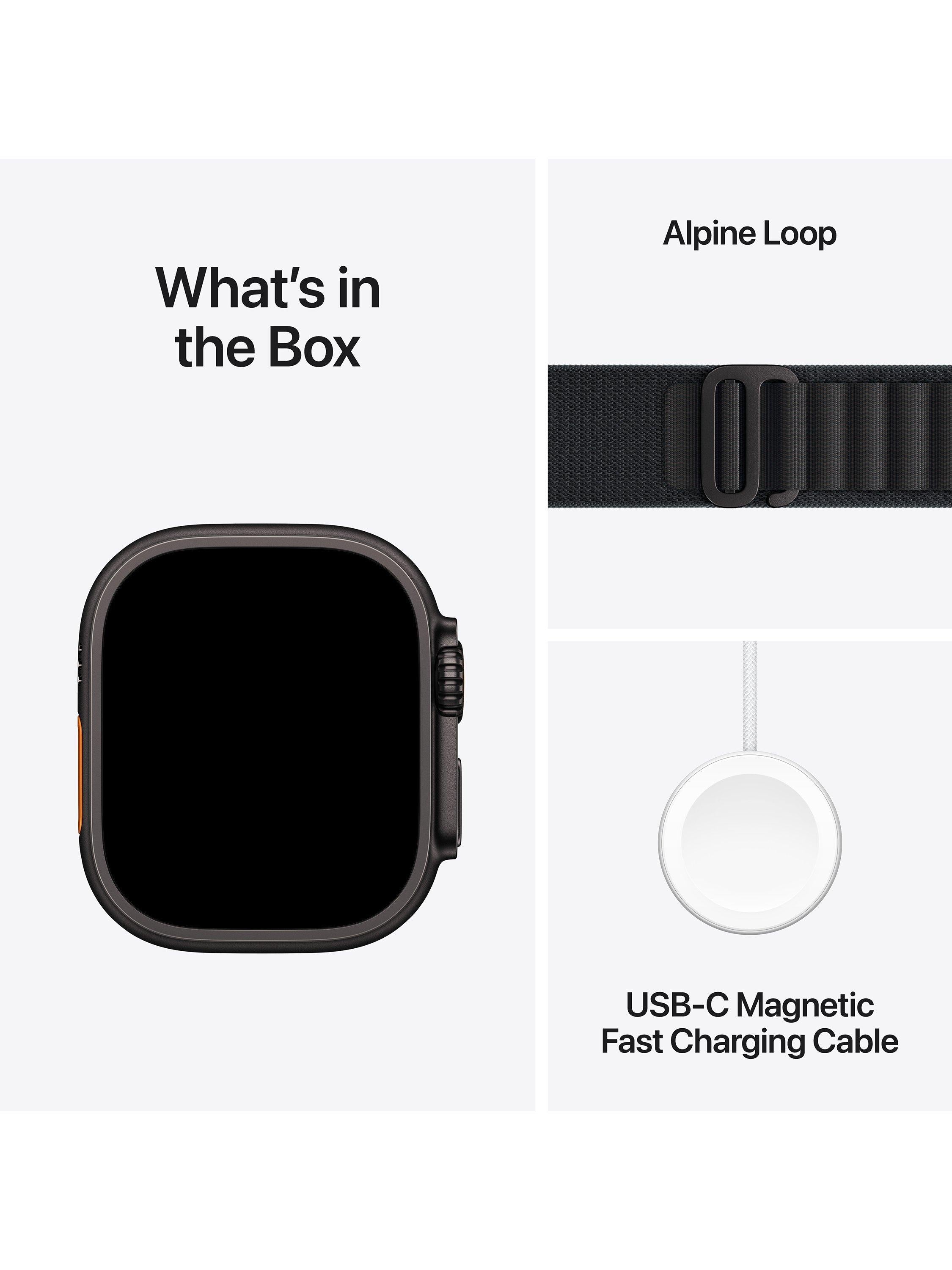 Apple Watch Ultra 49mm titanium case Alpine Loop black - British product