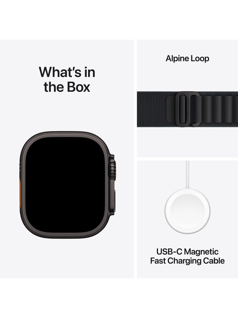 Apple Watch Ultra 49mm titanium case Alpine Loop black - British product