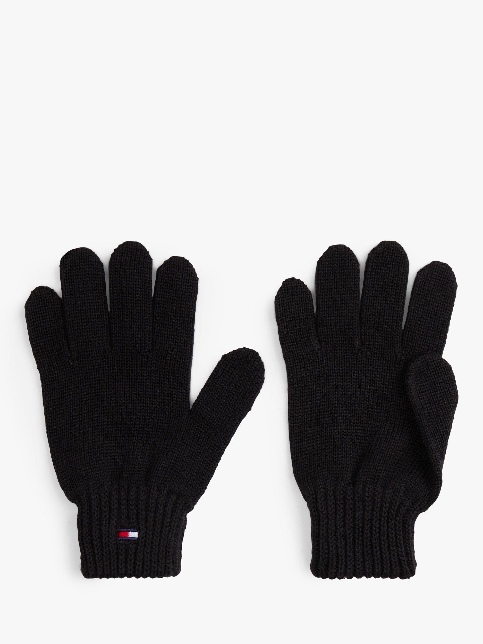 Tommy Hilfiger kids cotton beanie hat and gloves set, black, imported from the UK