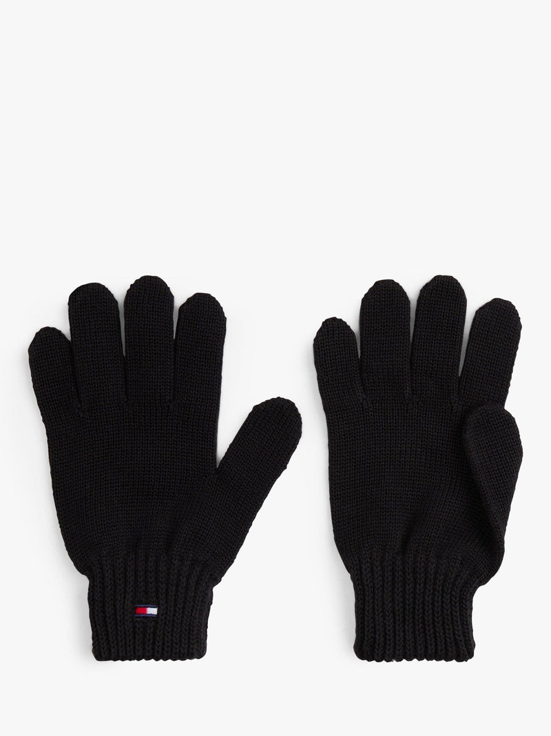 Tommy Hilfiger kids cotton beanie hat and gloves set, black, imported from the UK