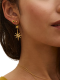 Ottoman Hands green onyx star stud earrings gold 9mm, UK version