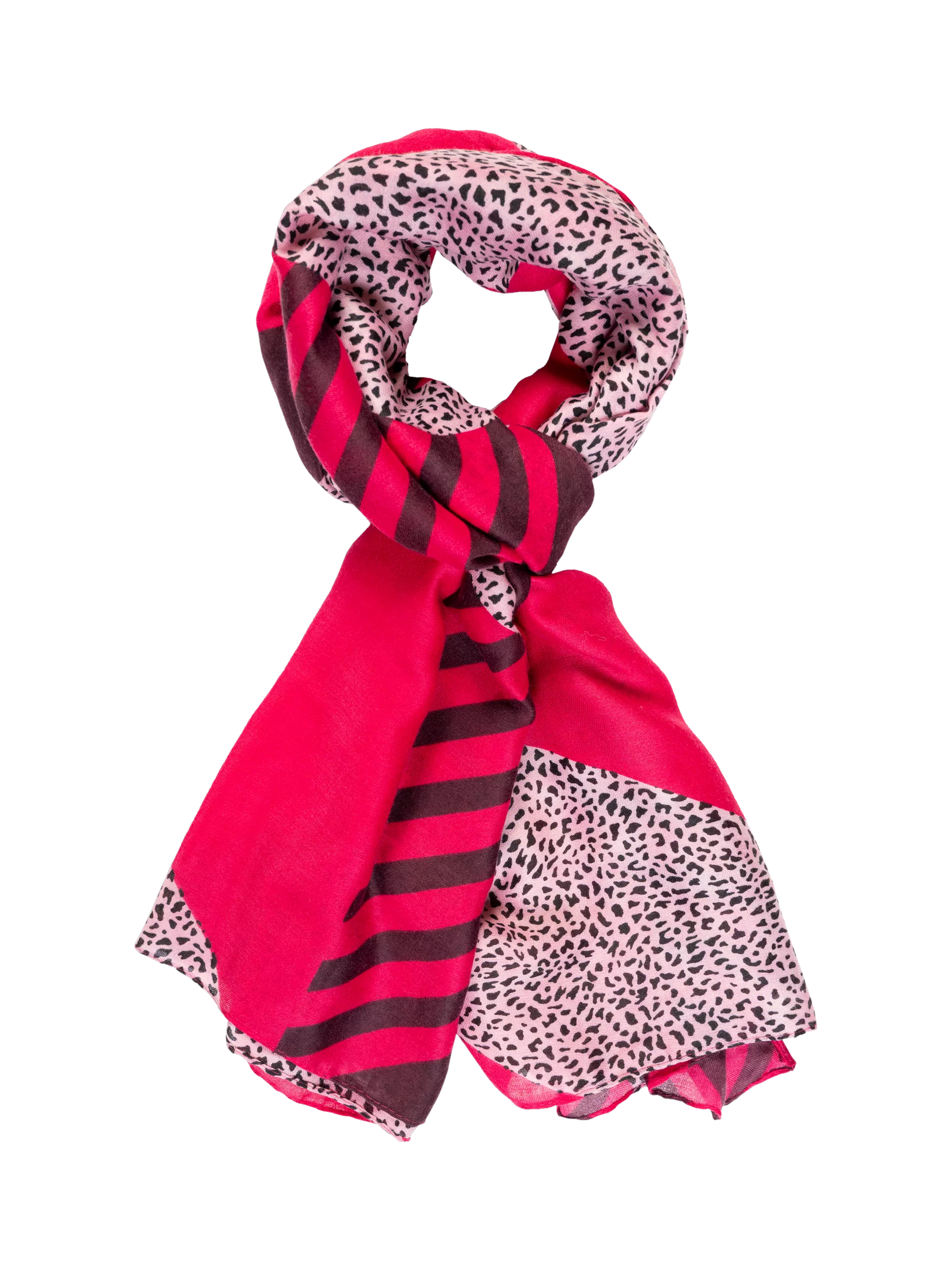 chesca animal print striped scarf midweight (British brand)