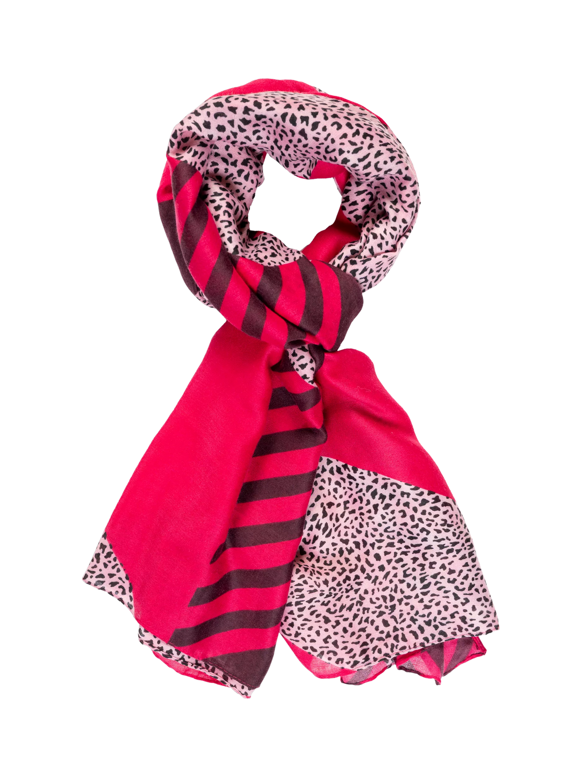 chesca animal print striped scarf midweight (British brand)