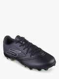 Skechers Razor 1.5 football boots for kids in black/silver (British brand)