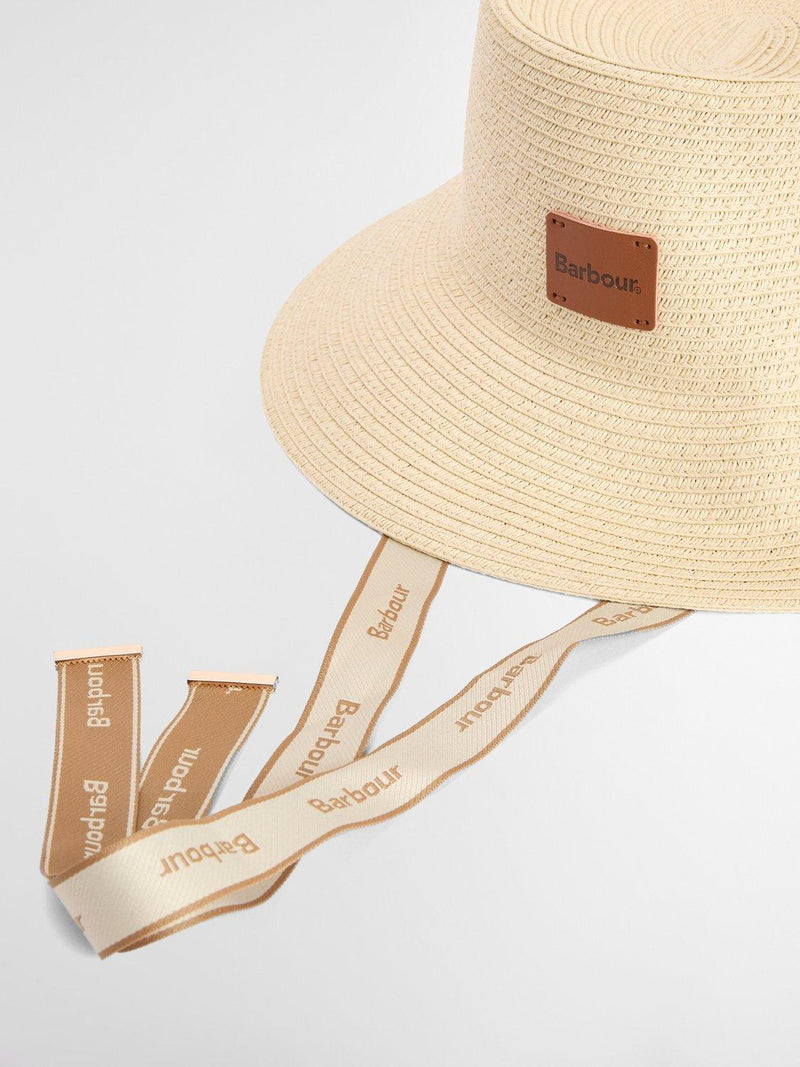 Barbour Polly Braid bucket hat in cream - British product