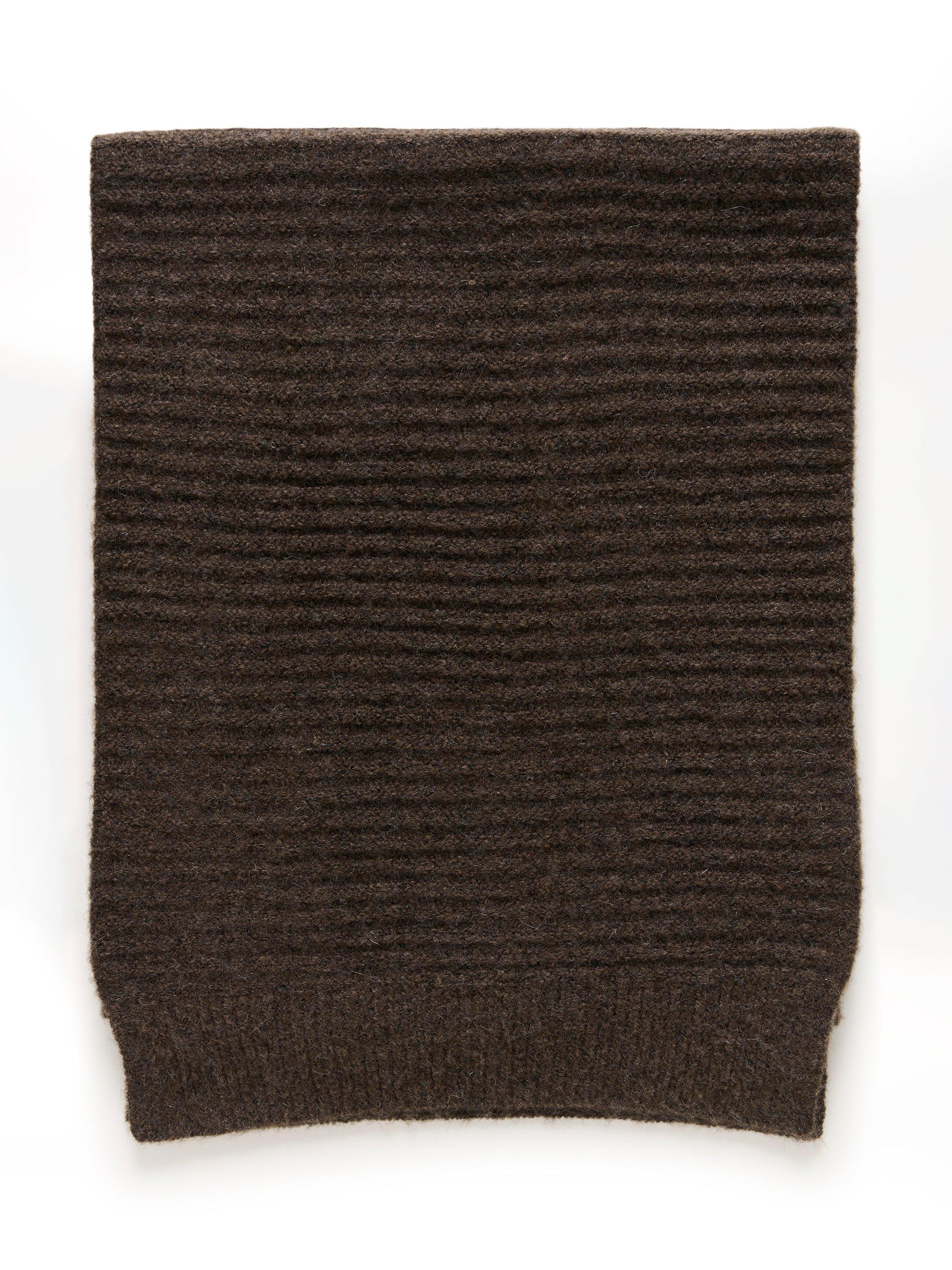 KAFFE ribbed scarf seal brown melange - British product
