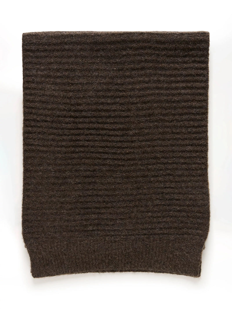 KAFFE ribbed scarf seal brown melange - British product
