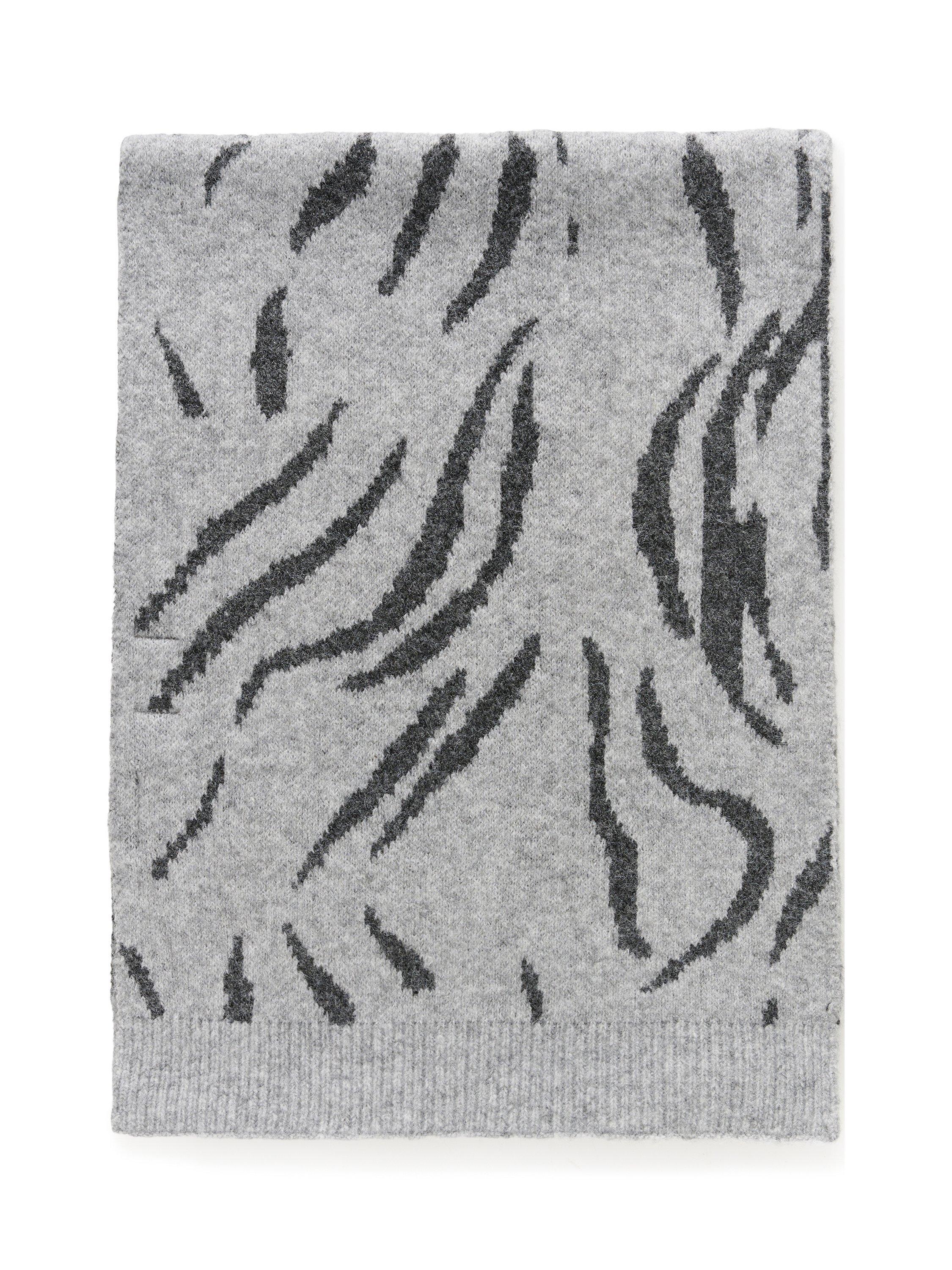 KAFFE stripe scarf grey black 33x180cm, UK version